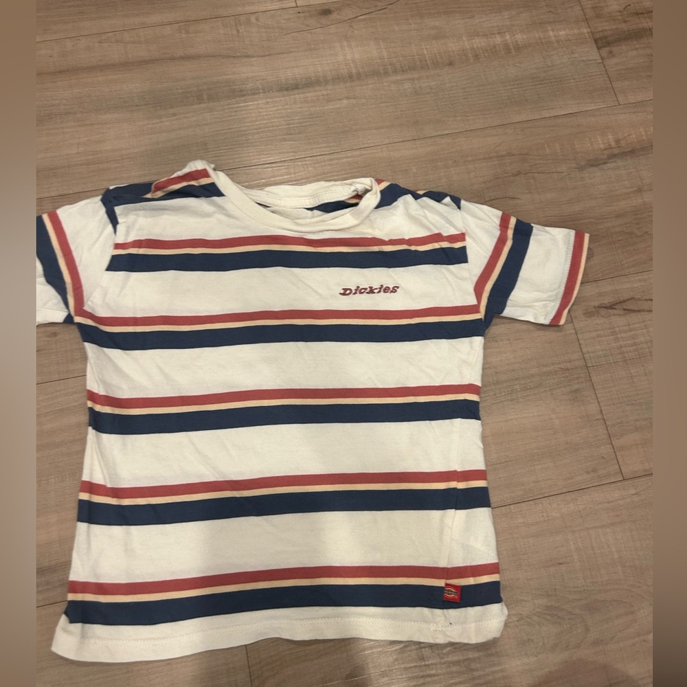 Dickies Striped Kids T-Shirt - Red and Blue